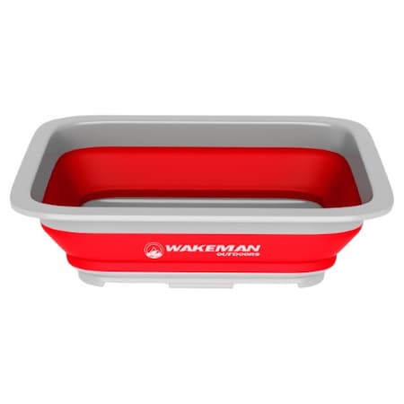 Leisure Sports Collapsible Multiuse Wash Bin, Portable Dish Tub/Ice Bucket with 10 L Capacity for Camping (Red) 889477OCH